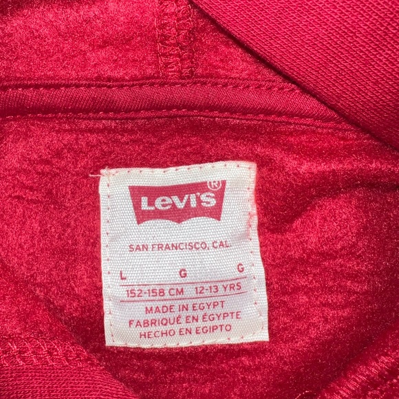 BOY’S RED LEVI'S LOGO FLEECE HOODIE (L) - Picture 8 of 11